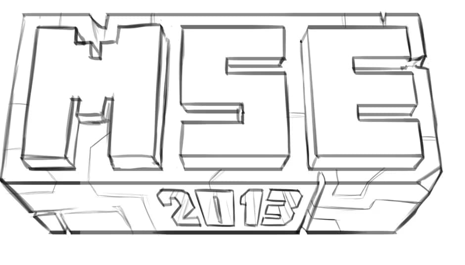The original first sketch of the MSE2013 logo. A version would also be used for MSE2014.