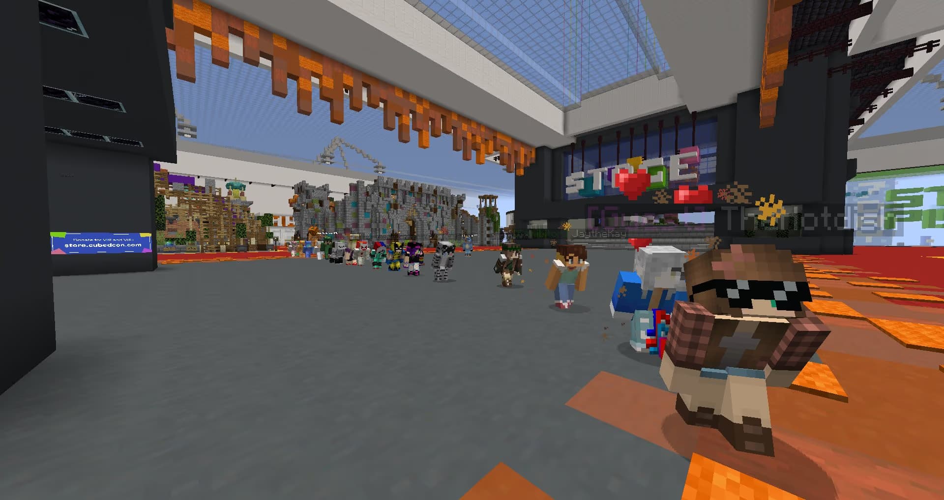 A conga line manoeuvres its way around the event.