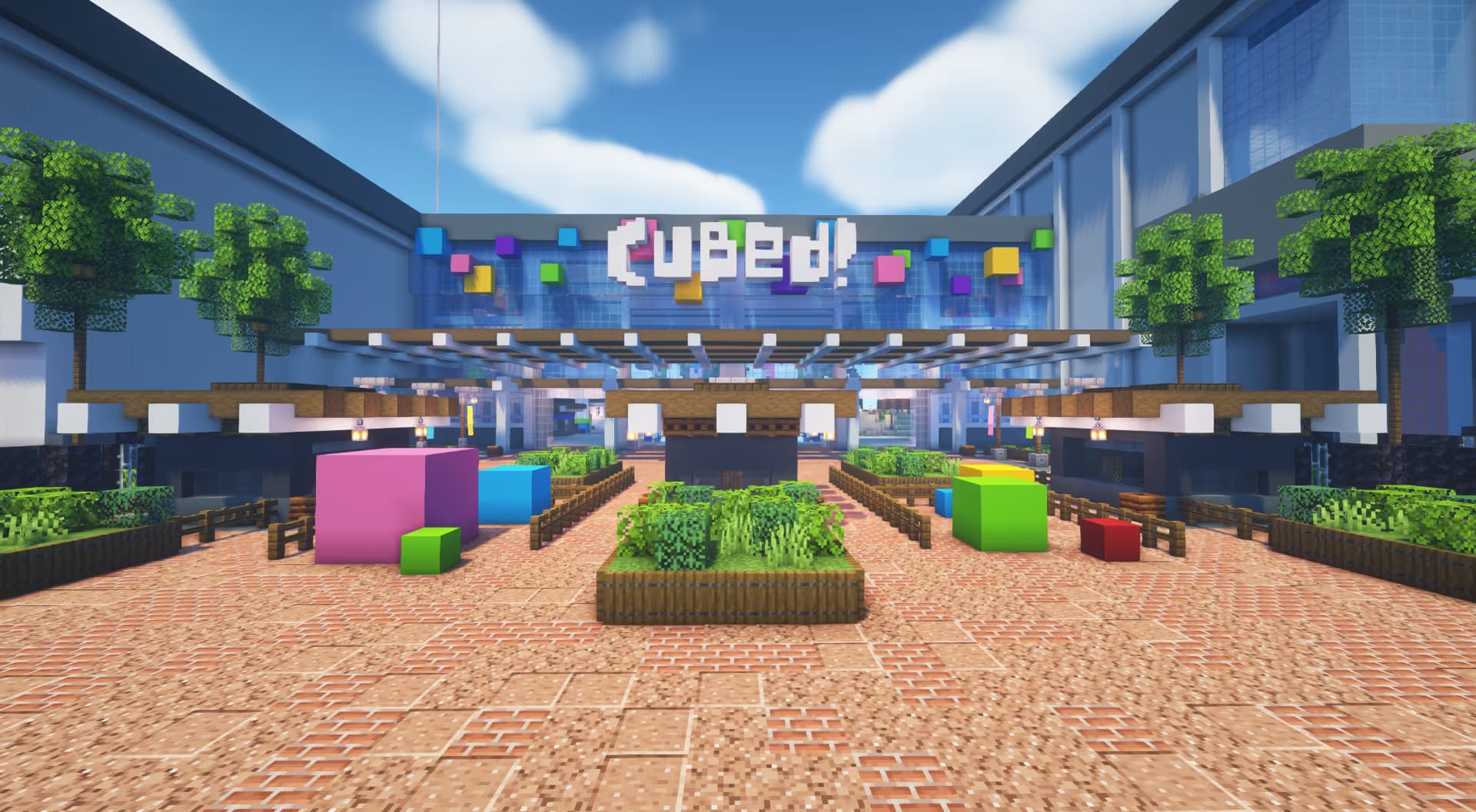Front of the Cubed! 2021 convention center.